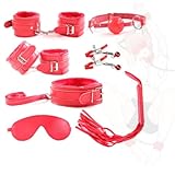 7-teiliges SM-Training-Bondage-Set für Erwachsene mit Knebel und Handschellen, Fessel-Set für...