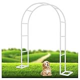 Metall Gartenbogen für Kletterpflanzen Rosenbogen Rankhilfe Outdoor Blumensäule Weiß Größen...