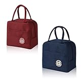 AMONENZ Lunch Bag, 2 Stück Mini Kühltasche Faltbar Lunchtasche mit Wärmedämmender Aluminiumfolie...
