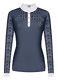 Interapi Fairplay Damen Turniershirt Langarm FP Aiko Rosegold Steel Blue FS/23, Größe:40