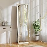 HOMCOM Ganzkörperspiegel 160 x 50 cm Rechteckig Standspiegel mit Metalloptik, Wandspiegel zum...