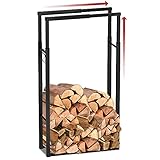 VOUNOT Verstellbare Kaminholzregal Metall, 9 Größen Einstellbar, Brennholzregal Feuerholzregal mit...