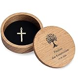 Schmuckdose aus Holz mit individueller Gravur, personalisiertes Schmuckkästchen, runde...