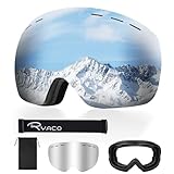 Ryaco Skibrille Snowboardbrille, 100% UV-Schutz Anti-Nebel OTG Sphärische Schneebrille für...