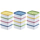 Annastore 12 x hochwertige Tiefkühldosen von -20°C bis + 100°C - Gefrierdosen - Luftdicht -...