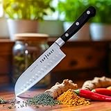 Premium Santoku Messer, Chefmesser mit 17,1 cm Klinge, Scharfes Küchenmesser aus rostfreiem Stahl...