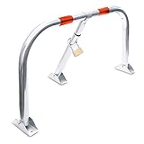 Relaxdays Parkplatzsperre klappbar, Parkbügel mit Vorhängeschloss, Stahl, HBT: 45x76x32cm,...