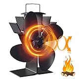 Dancial Kaminventilator,Holzofenventilator Wärmebetrieben, Leiser Öko-Kaminventilator mit 4...