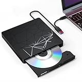 Cunsieun Externes CD/DVD-Laufwerk, USB 3.0 und Typ C, tragbar, CD Rom /-RW, Brenner, tragbarer...