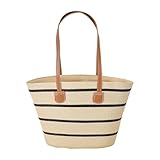 Stroh-Strand-Lamm | 15,75 x 11,81 Zoll kosmetische Kupplung Make-up Lagerung | Strandtasche mit...