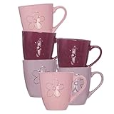 Ritzenhoff & Breker Flower Jumbobecher-Set 6-teilig, 520 ml, Harmonische Henkelbecher mit...