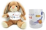 Schulstart Geschenkset: Personalisierte Tasse und Plüschhase - Erstklässler zur Einschulung...