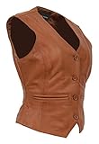 A1 FASHION GOODS Damen Weiches Leder Waistcoat Schlank Passen Weste Klassisch Formal Gilet Katy...
