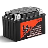 VEVOR Motorradbatterie, 12 Volt 2 Ah, LiFePO4 Lithium vorgeladene Powersports-Batterie, wartungsfrei...