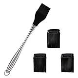 Silikon Pinsel für Küche Grill Backen 4 PCS Grillpinsel Edelstahl Silikon Hitzebeständig, BBQ...
