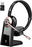 Earbay Kabelloses Headset, Bluetooth-Headset mit Mikrofon und Rauschunterdrückung & USB-Dongle,...