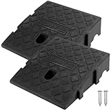 QWORK® 2 Stück Bordsteinrampen Aus Kunststoff, Auffahrrampe, Für Rollstühle, Motorräder, 25 x...