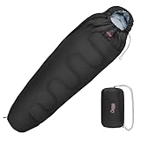 ALPIDEX Schlafsack Mumienschlafsack 4 Jahreszeiten 225 x 80 cm Duo Therm -17° C 400 GSM Kleines...