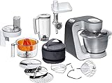 Bosch Küchenmaschine Serie 6 MUM56340, Schüssel 3,9 L, Mixer 1,25 L, Fleischwolf, Zitruspresse,...