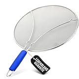 Zulay Kitchen Large Splatter Screen for Frying Pan (13') - Blocks Hot Oil Splashes - Stainless Steel...