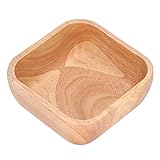 Gummi Holz Snackschale, umweltfreundliche Dessertschale Elegantes Geschenk Quadrat Einfach Stilvoll...