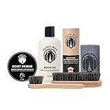Rhino Wax - Lederstiefelpflegeset - (6-teiliges Wartungspaket) - Lederstiefelöl + Imprägnierwachs...