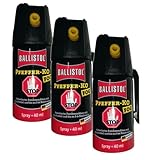 3 Dosen KO Fog Pfefferspray mit Sprühnebel 40ml - Abwehrspray Familienpackung
