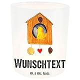 Mr. & Mrs. Panda Personalisiertes Windlicht Vogelhaus - Personalisierte Geschenke, Tiere, Nest,...