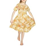 Chickwin Kleider für Mädchen 4-14 Jahre, Kleid Mädchen Batikfärbung Schmetterlingsdruck...