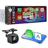 6,9 Zoll 1 Din Autoradio mit drahtlosem CarPlay & Android Auto, Bluetooth,...