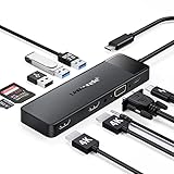 Docking Station USB C Hub 3*Display- 11 in 1, (𝟐𝟎𝟐𝟒 𝐔𝐩𝐠𝐫𝐚𝐝𝐞)...