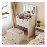 Generico Schminktisch mit klappbarem Spiegel und gepolstertem Hocker, eleganter Schminktisch für...