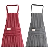 Smomend 2pcs Kochschürze Herren, Kochschürze Damen, Küchenschürze Damen, Schürze Damen,...