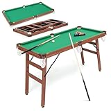 HOMASIS Mini Billardtisch Klappbar, Billiard Tisch mit 2 Queues, 2 Kreiden, 16 Bällen, Dreieck &...