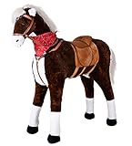 Knorrtoys 40750 - Stehpferd XXL 'Winnie' Standpferd Reitpferd, mit Sattel und Zaumzeug, braun,...