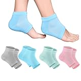 4 Paar Gel-Fersensocken, weiche, feuchtigkeitsspendende Socken, Gelfutter, zehenlose Socken, bequem,...