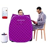 Mobile Mini Dampfsauna, 1500W Heimsauna mit Fernbedienung, 9 Temperaturstufen, 5-95 Min Timer...
