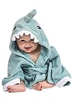 Lexikind Kapuzenhandtuch Baby: Frottee Bademantel - Babyhandtuch mit Kapuze - Kapuzenbadetuch (Hai...