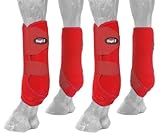 Tough 1 Extreme Sportstiefel-Set, belüftet, Rot, Größe L
