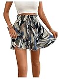 EIRUKON Kurze Hose Damen Sommer Shorts Leichte Elegant Flowy Damen-Shorts Elastisch High Waist Kurze...