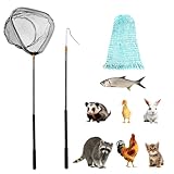 Homvik Hühnernetze, Katzenfänger, Landungsnetz, skalierbares Tierfanggerät für Geflügel,...