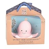 Tikiri 8597511 Naturkautschuk Rassel in Geschenkbox, Oktopus, Badespielzeug, für Babys und Kinder...