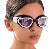 AqtivAqua Schwimmbrille Herren Damen Schwimmbrillen Erwachsene Kinder DX-C (Weiß, Klare)