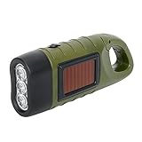 iTimo Handkurbel Wiederaufladbare Solar LED Taschenlampe, Dynamo Notlicht im Freien, Tragbar Camping...