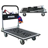 PROREGAL Profi-Plattformwagen Transportwagen Big Rhino 300kg klappbar mit Gummiräder, 360°...