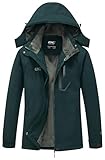 DCmount Winterjacke Damen Winddicht Skijacke Damen warm Fleecejacke wasserdicht verdickt gefüttert...