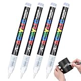QOCUILC 4 Stück Textilstifte weiß, Textilmarker weiß für T-Shirts Stoffmalstifte und...