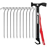 Camping Hammer mit 10 PCS Zelt Heringe,AVOFOREST Hammer aus Aluminium, Outdoor-campinghammer,...