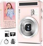 4K 64MP Digitalkamera Kompakte Digitalkamera mit 32GB SD-Karte für Fotografie, Autofokus Tragbare...