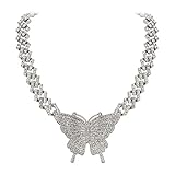 EVER FAITH Schmetterling Halskette Glieder Kette für Damen Mädchen Vintage-Stil Elegante...